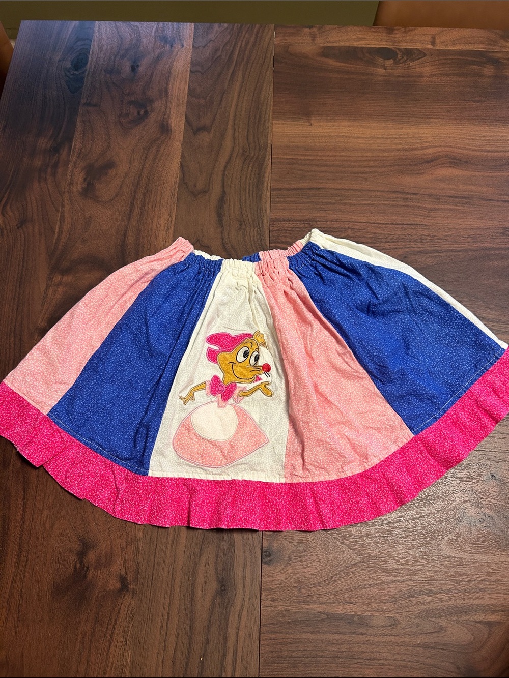 Disney Blue, Pink & Cream Panel Skirt with Character Appliqué